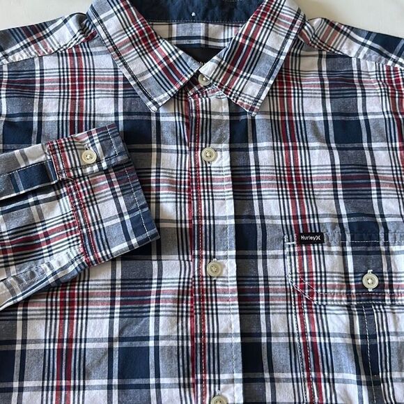 Hurley Cotton/Poly Button Front Shirt Mens M - Picture 1 of 7